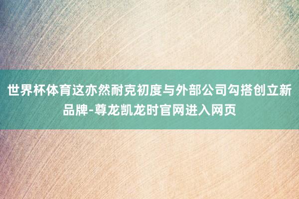 世界杯体育这亦然耐克初度与外部公司勾搭创立新品牌-尊龙凯龙时官网进入网页