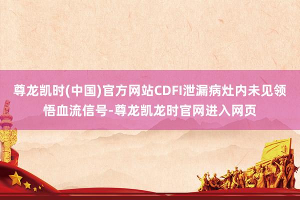 尊龙凯时(中国)官方网站CDFI泄漏病灶内未见领悟血流信号-尊龙凯龙时官网进入网页