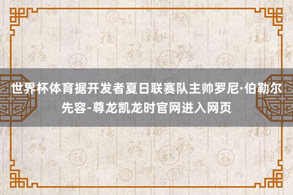世界杯体育据开发者夏日联赛队主帅罗尼·伯勒尔先容-尊龙凯龙时官网进入网页