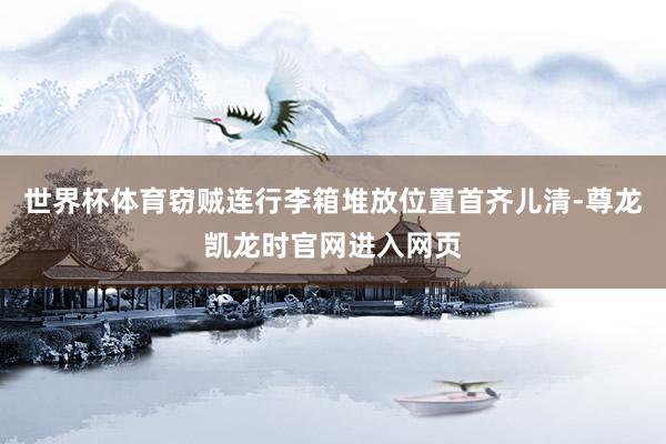 世界杯体育窃贼连行李箱堆放位置首齐儿清-尊龙凯龙时官网进入网页