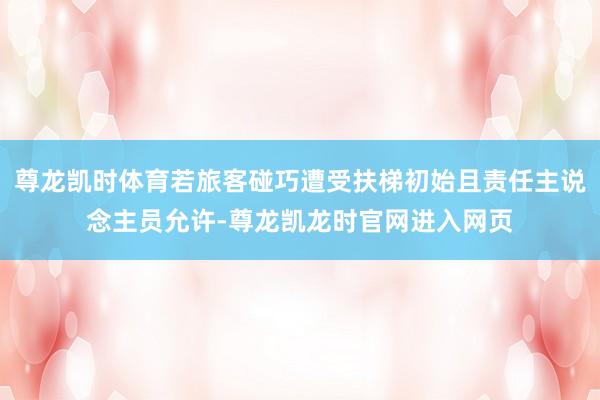 尊龙凯时体育若旅客碰巧遭受扶梯初始且责任主说念主员允许-尊龙凯龙时官网进入网页