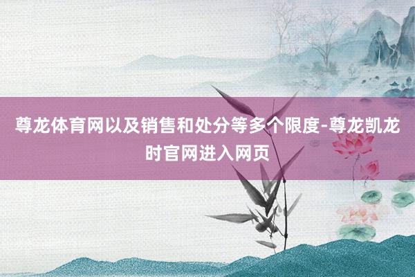 尊龙体育网以及销售和处分等多个限度-尊龙凯龙时官网进入网页