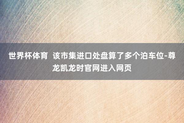 世界杯体育  该市集进口处盘算了多个泊车位-尊龙凯龙时官网进入网页