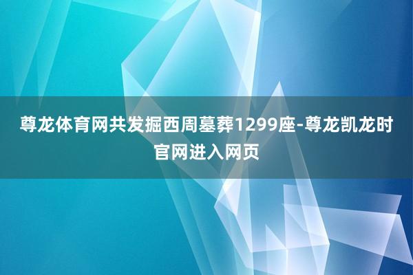 尊龙体育网共发掘西周墓葬1299座-尊龙凯龙时官网进入网页
