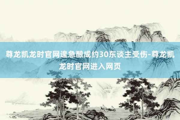 尊龙凯龙时官网遑急酿成约30东谈主受伤-尊龙凯龙时官网进入网页