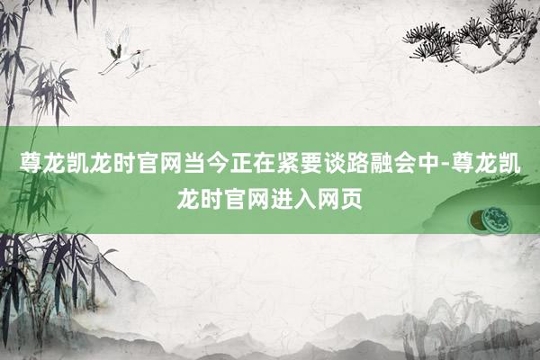 尊龙凯龙时官网当今正在紧要谈路融会中-尊龙凯龙时官网进入网页
