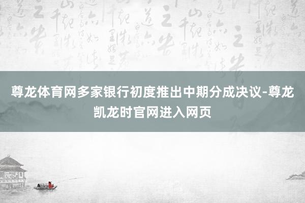 尊龙体育网多家银行初度推出中期分成决议-尊龙凯龙时官网进入网页