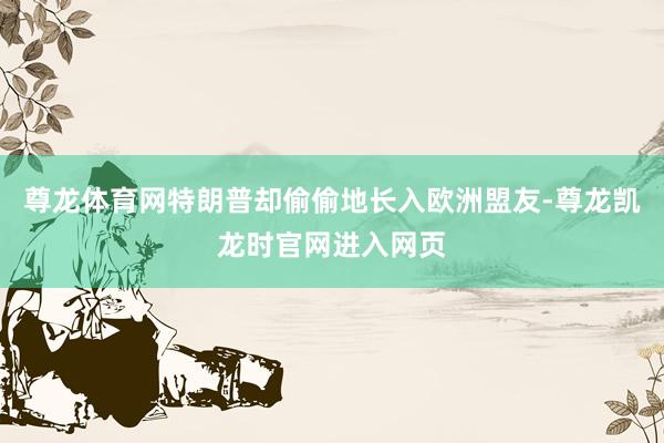 尊龙体育网特朗普却偷偷地长入欧洲盟友-尊龙凯龙时官网进入网页